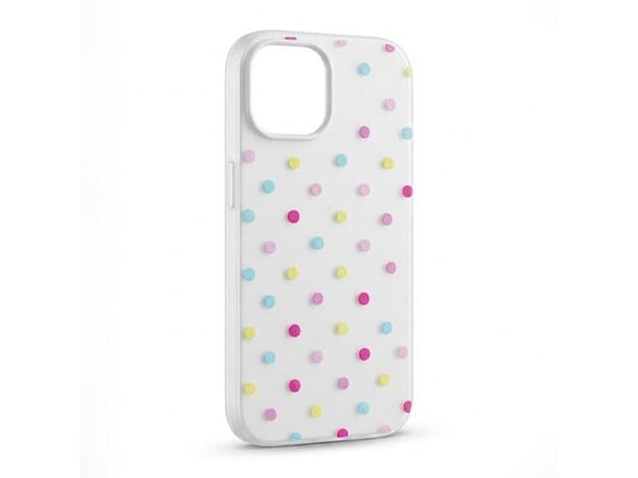 Maska Candy Dots za iPhone 15 bela