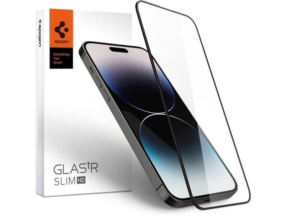 Zastitno staklo Spigen GLAS.-tR slim HD za iPhone 14 Pro crno