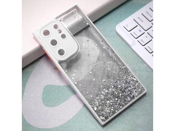 Maska Frame Glitter za Samsung S23 Ultra/ S918B bela.