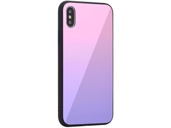Maska Glass Mirror za iPhone XS Max roze.