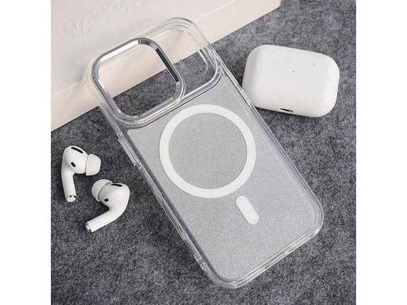 Maska Mag Case Glitter za iPhone 17 Pro Max bela