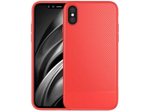 Maska Semicarbon za iPhone XS crvena
