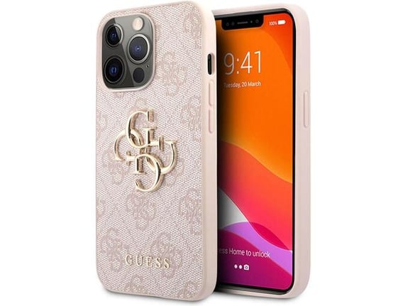 Maska Guess 4G Big Metal Logo za iPhone 13 Pro pink.