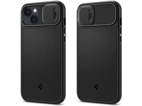 Maska Spigen Optik Armor MagSafe za iPhone 14 crna.
