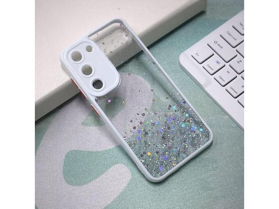 Maska Frame Glitter za Samsung A14 4G/ A145R/ A14 5G/ A146B bela