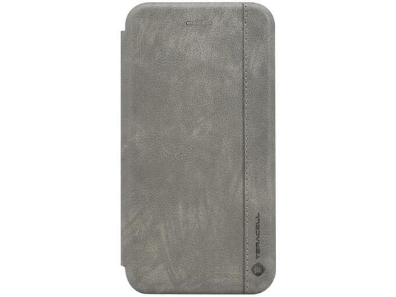 Maska na preklop Teracell Leather za Samsung J8/ J810F (2018) EU siva.