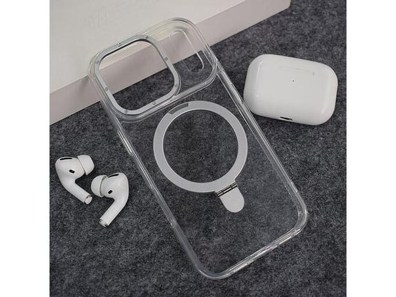 Maska Berlia Clear Bracket Magnetic za iPhone 17 Pro Max srebrna