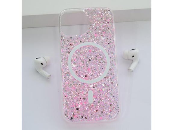 Maska Shine Shimmer Mag Case za iPhone 14 roze