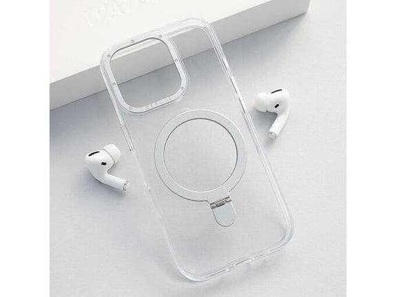 Maska Berlia Clear Bracket Magnetic za iPhone 16 Pro Max srebrna