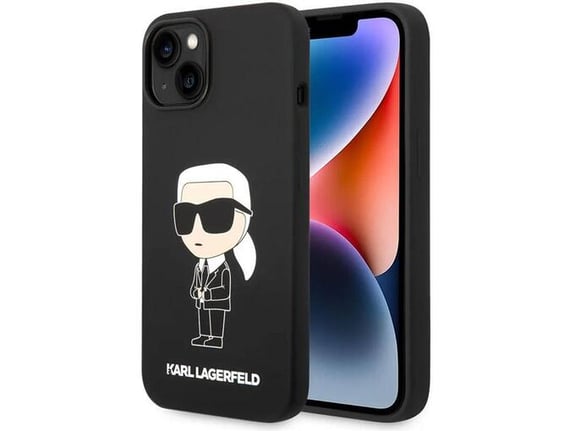 Maska Karl Lagerfeld Hc Silicone NFT Ikonik za iPhone 15 Plus crna