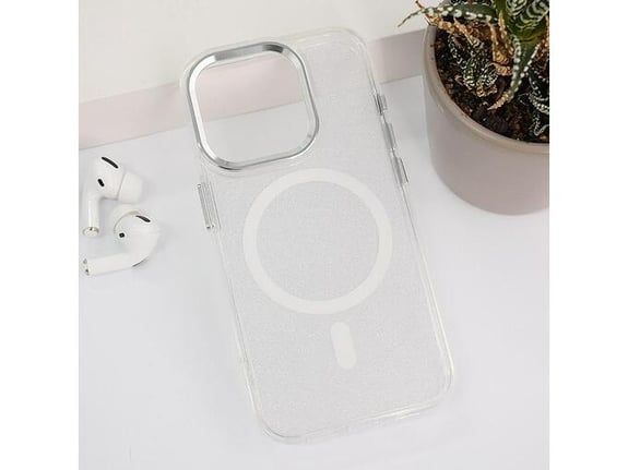Maska Mag Case Glitter za iPhone 15 Pro Max bela