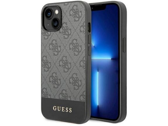 Maska Guess Hc PC/TPU 4G Pu Bottom Stripe za iPhone 15 siva