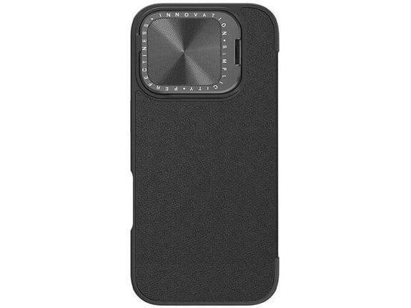 Maska na preklop Nillkin Qin Prop za iPhone 16 Pro Max (Plain Leather) crna