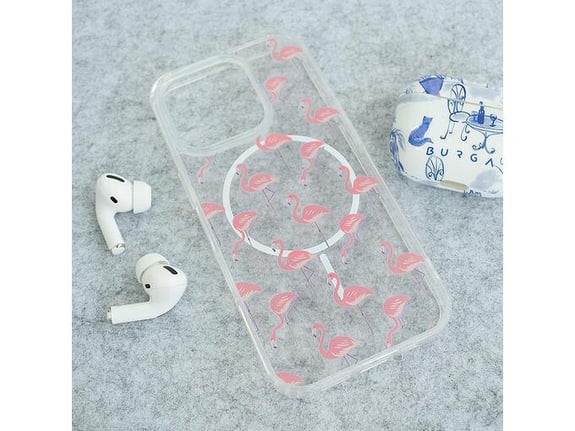 Maska Mag Case Nanobit Print za iPhone 16 Pro Tropical Flamingos