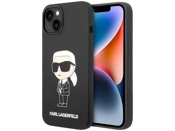 Maska Karl Lagerfeld Hc Silicone NFT Ikonik za iPhone 15 crna