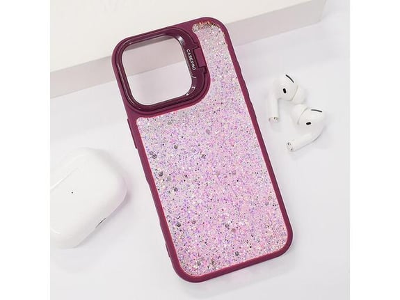 Maska Crystal Dots za iPhone 16 Pro bordo