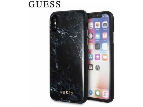 Maska Guess Faceplate Marble za iPhone X crna.