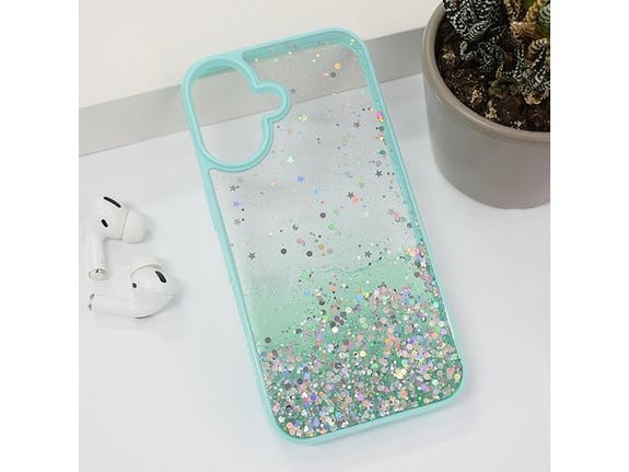 Maska Frame Glitter za iPhone 16 zelena