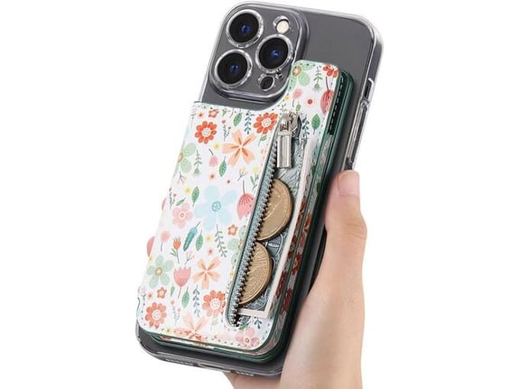 Kozni novcanik flower zeleni