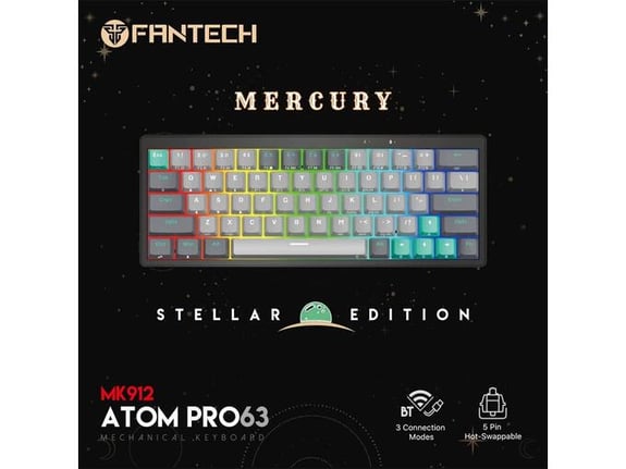 Tastatura Mehanicka Gaming Fantech MK912 RGB ATOM PRO63 Wireless Mercury (blue switch)