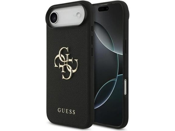 Maska za iPhone Air Guess Grained Big 4G & Classic Logo do Apple crna