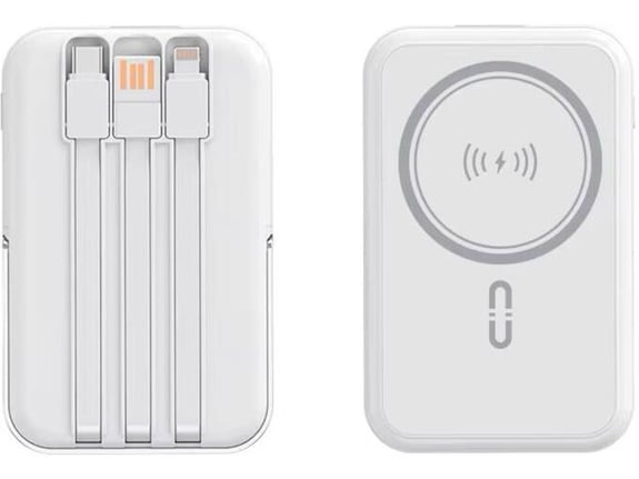 Power Bank MagSafe sa držačem za telefon 5000 mAh beli