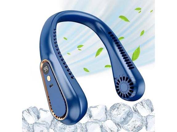 Prenosni ventilator za vrat plavi