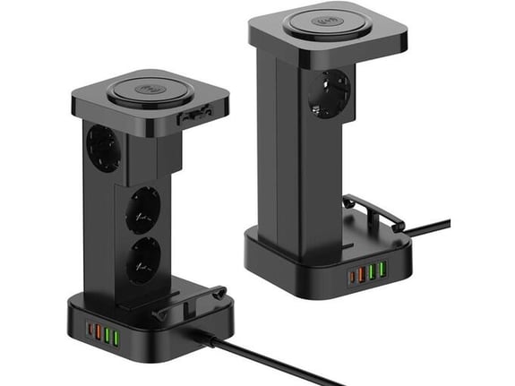 Produzni kabel LDNIO SEW4485 2500W 4 uticnic + 3xUSB+ Wireless 15W 2m crni