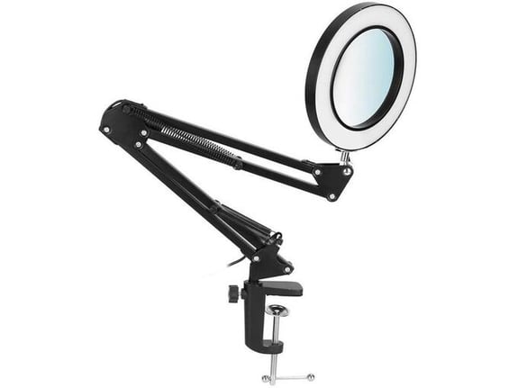 Stona LED lampa sa lupom HQ crna