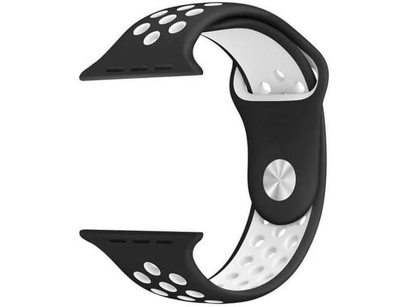 Narukvica za Apple Watch Sport Silicone Strap black white M/ L 42/ 44/ 45 mm