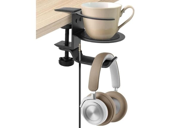 Drzac za casu i slusalice za kompjuterski sto crni