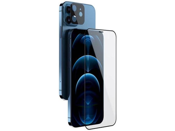 Zastitno staklo Nillkin 2u1 HD Full Screen 2.5D (0,33mm) za iPhone 12/ 12 Pro crno