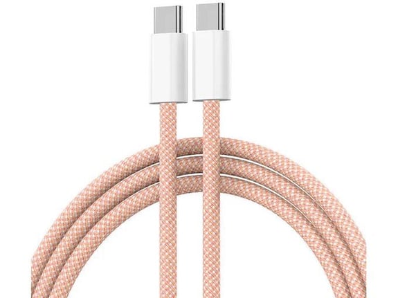 Kabel Braided iPhone PD Type-C na Type-C 20W pink 1m