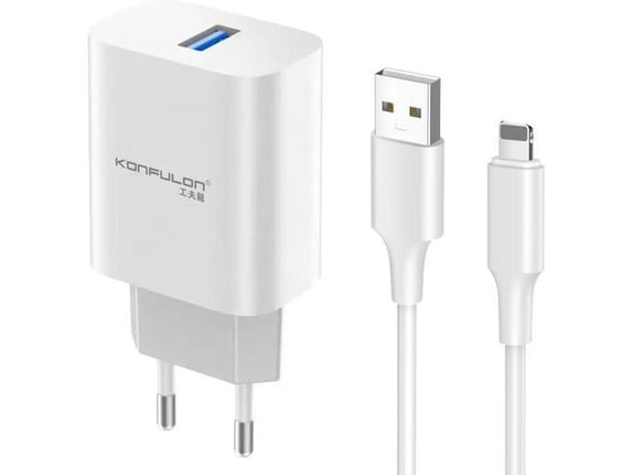 Kucni punjac KONFULON Joko C87 3A sa kablom USB na iPhone Lightning 1m