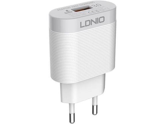 Kucni punjac LDNIO A303Q USB 5V/ 3A (18W) FAST CHARGING QC 3.0 sa kablom USB na Type-C beli
