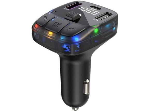 Bluetooth FM LED Transmiter C57 crni