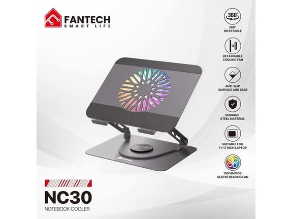 Laptop Cooler Fantech NC30 RGB sivi