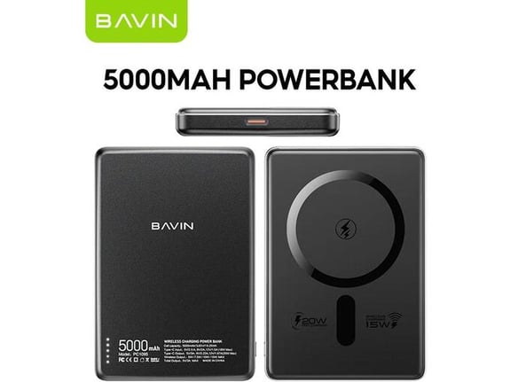 Power bank Bavin Mag Charger PC1095 5000 mAh crni