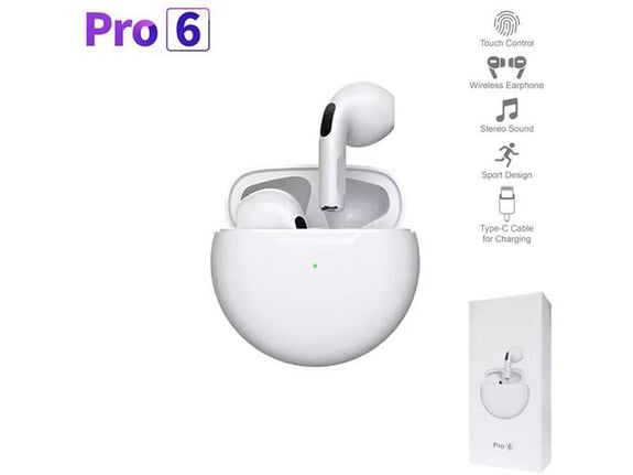 Bluetooth slusalice AirPhones Pro 6 HQ bele