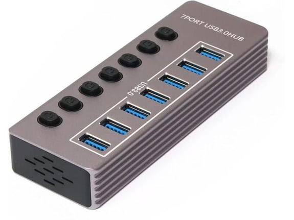 7 Port USB 3.0 HUB H317 sivi