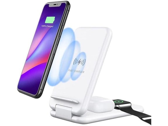 Bezicni punjac B-13 3u1 za iPhone,Airpods,Apple Watch 15W beli