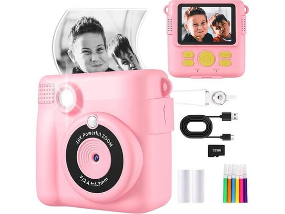 Deciji fotoaparat sa 16x ZOOM 32GB roze