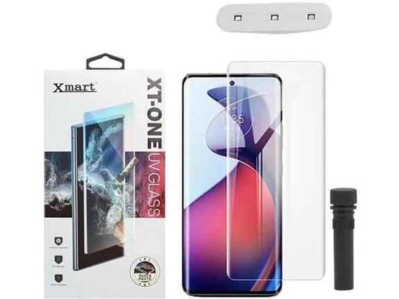 Zastitno staklo XMART UV Glue Full Cover + lampa za Motorola Edge 40 NEO