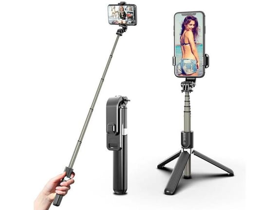 Stativ Tripod Wireless + Selfie Stick L03 (190-830mm) crni