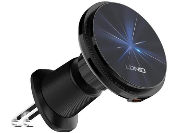 Auto drzac za telefon magnetni za ventilaciju LDNIO sa bezicnim punjenjem 15W MA23 crni
