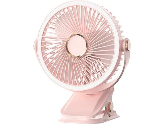 Mini led ventilator sa zakackom 2000 mAh rose