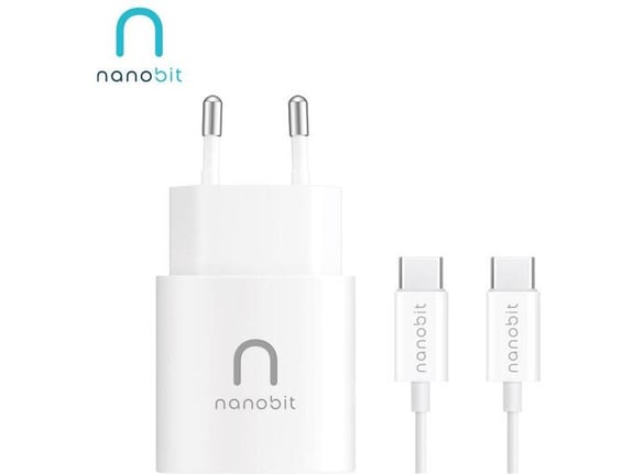 Kucni punjac Nanobit NB102 25W sa kablom Type-C na Type C 1m