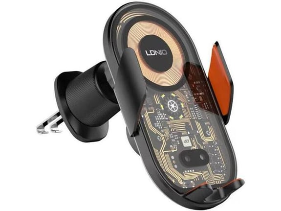 Auto drzac za telefon magnetni za ventilaciju LDNIO sa bezicnim punjenjem 15W MA30 crni X10