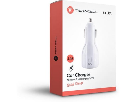Auto punjac Teracell Ultra DC01 Micro 2.4A beli