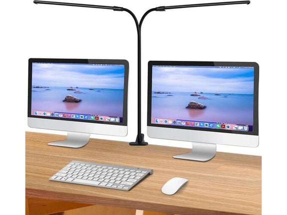 Lampa za dva monitora sa stipaljkom crna